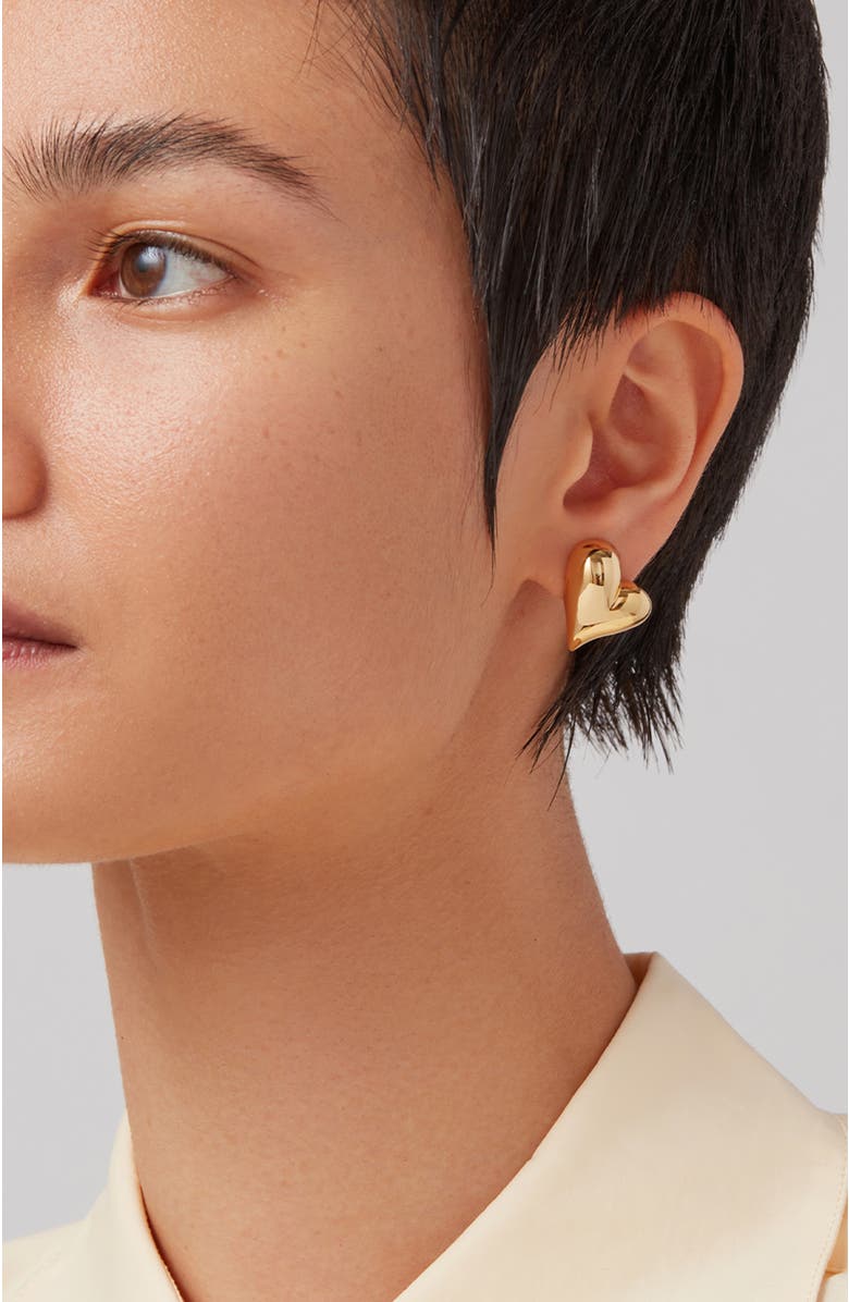 JENNY BIRD Art Heart Button Stud Earrings, Alternate, color, High Polish Gold