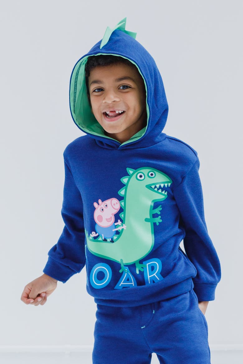 George Pig Cosplay Fleece Hoodie and Pants Set, Alternate, color, George Navy Blue