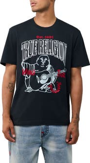 True Religion Groovy Buddha Embroidered Cotton Graphic T-Shirt