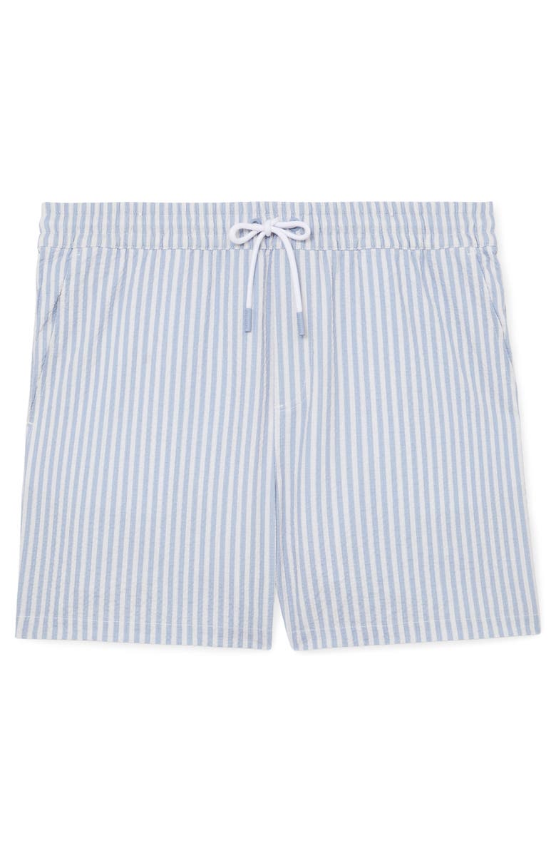 Reiss Bay Swim Trunks, Alternate, color, Soft Blue/ White