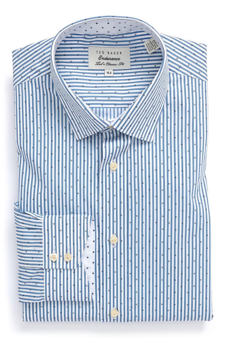 Extra Trim Fit Stripe Dress Shirt, Main, color, BLUE