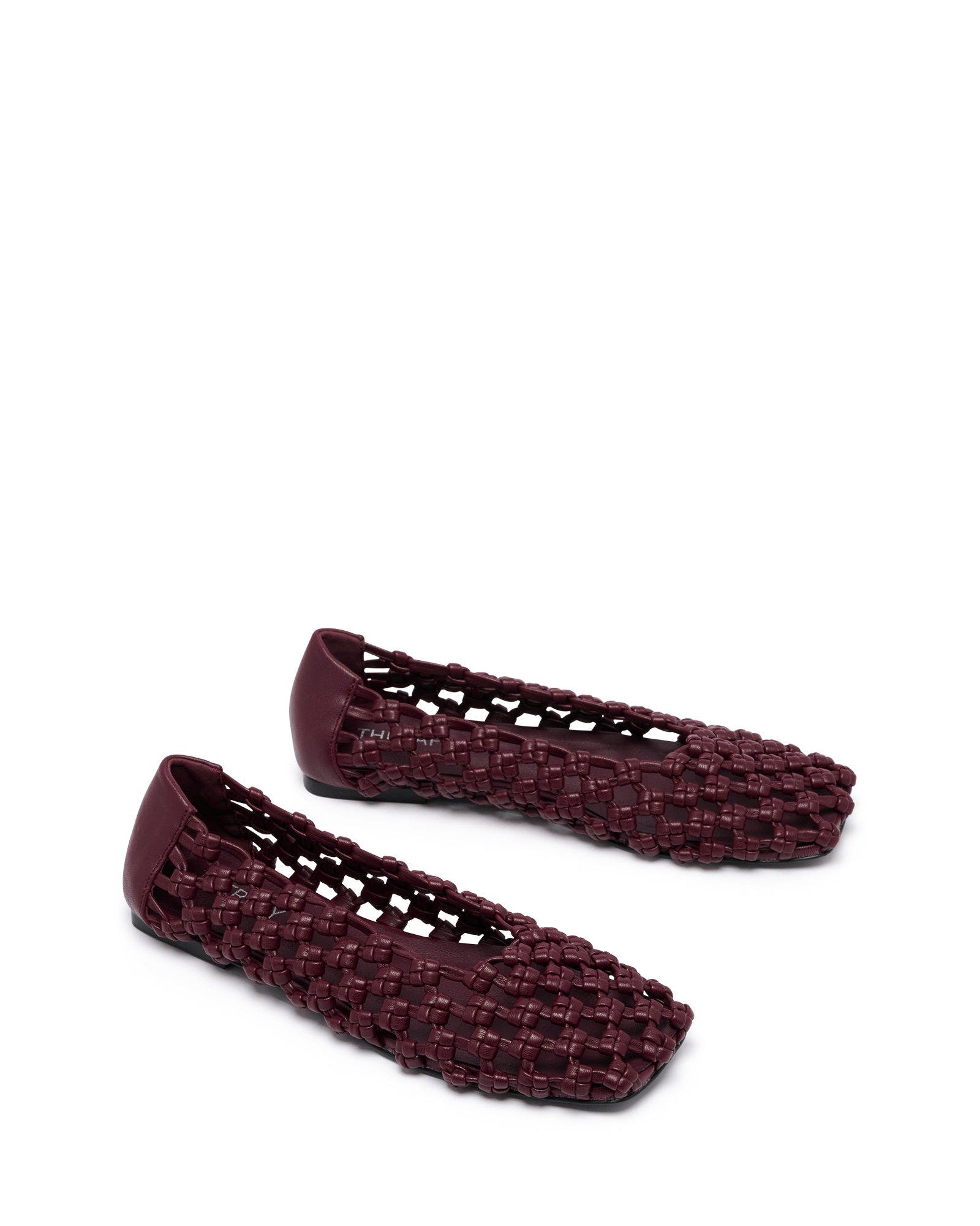 Genesis Square Toe Woven Flats, Alternate, color, BORDEAUX SMOOTH PU