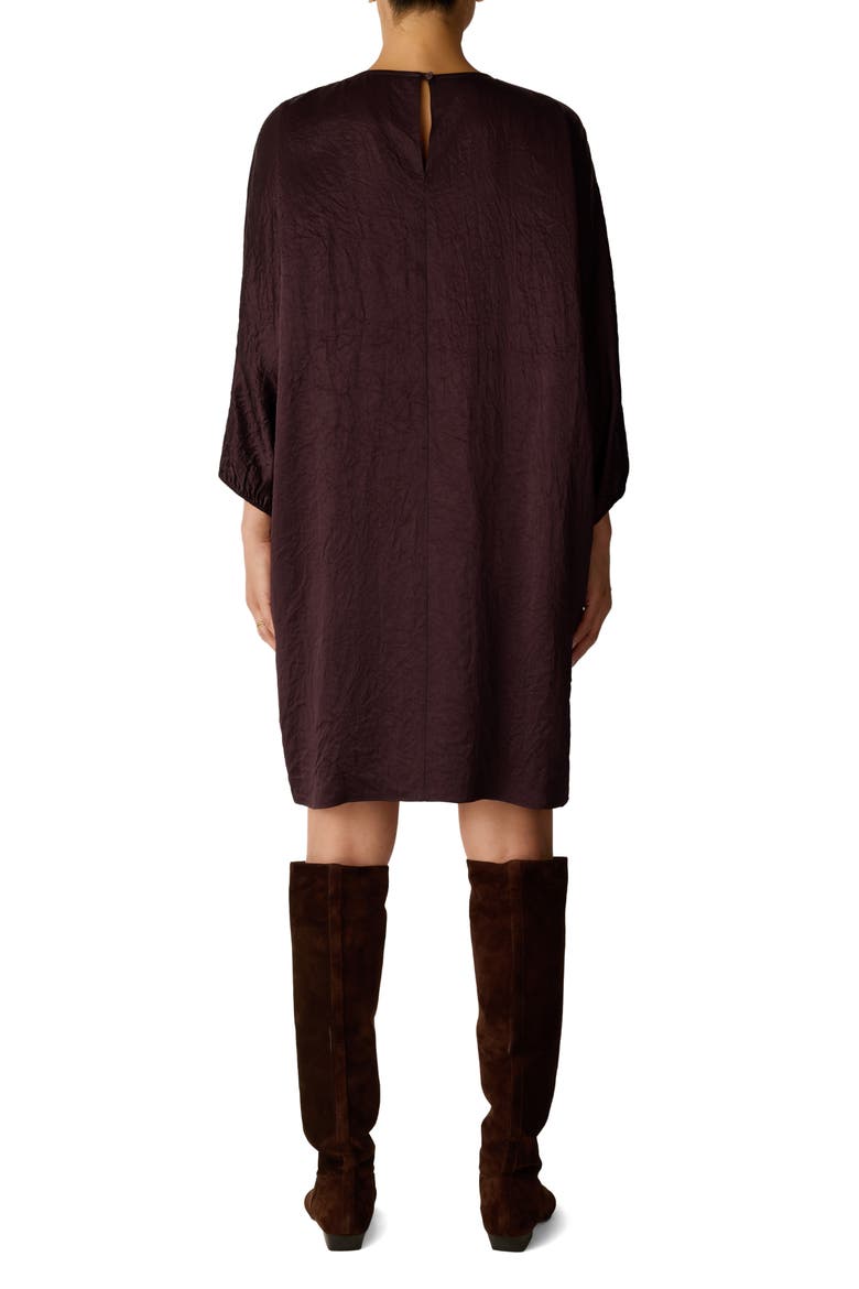 Crinkle Dolman Sleeve Shift Dress, Alternate, color, OXBLOOD