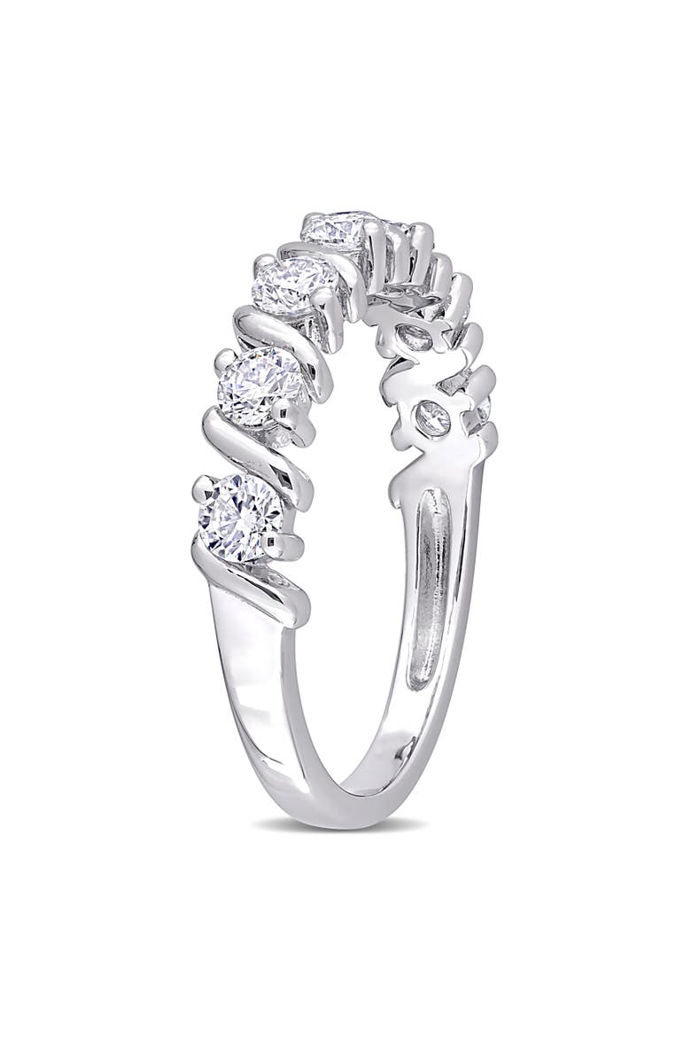 Moissanite Swirl Anniversary Band, Alternate, color, Sterling Silver