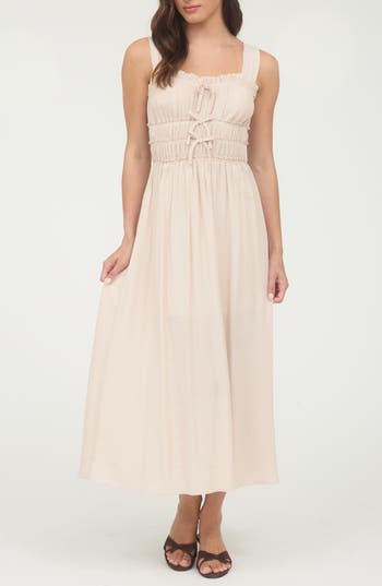 Blu Pepper Bow Embellished Fit & Flare Midi Dress