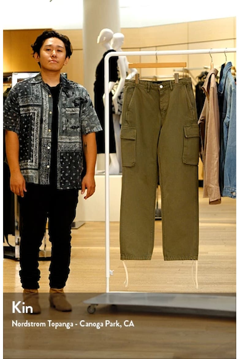 Wide Leg Cotton Canvas Cargo Pants video