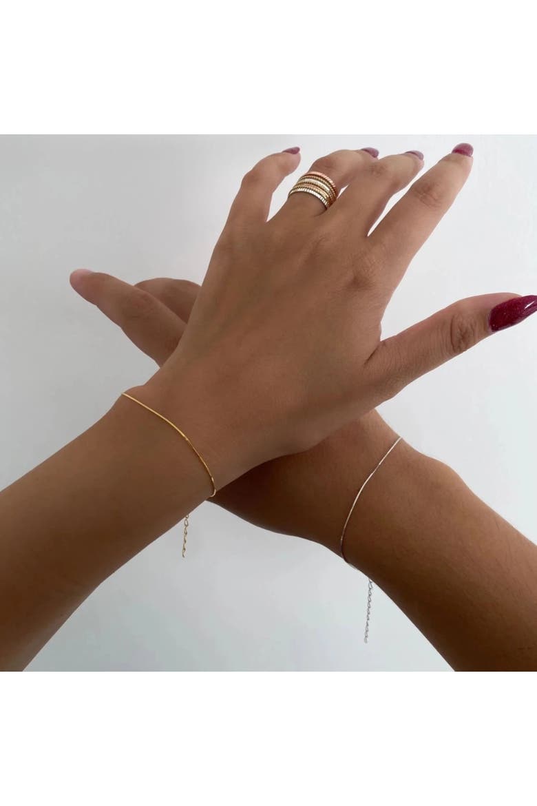 Italian Fine Chain Sterling Silver Bracelet, Alternate, color, Gold