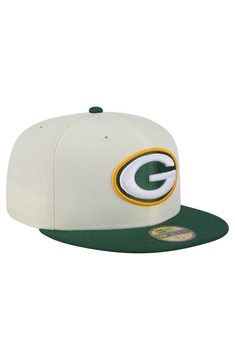 New Era Men's New Era  Cream/Green Green Bay Packers Main 59FIFTY Fitted Hat, Alternate, color, 