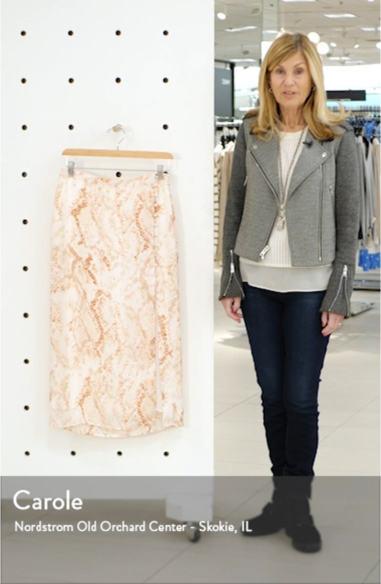 Fairfax Snakeskin Print Satin Midi Skirt, sales video thumbnail