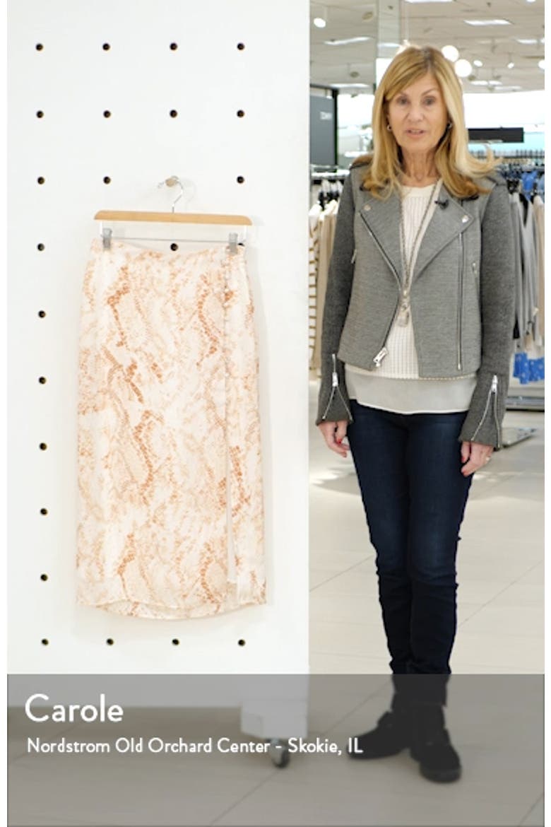 Fairfax Snakeskin Print Satin Midi Skirt video