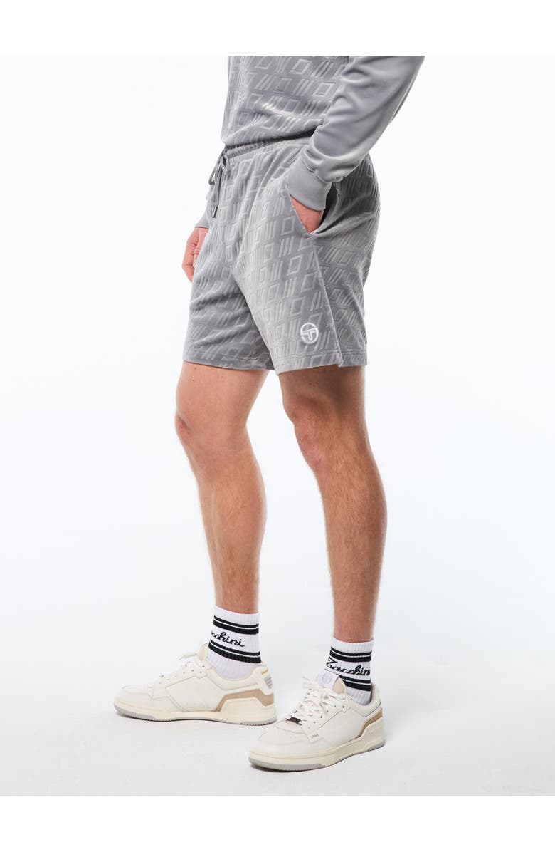 Sergio Tacchini Bandiera Debossed Velour Short, Main, color, Sleet