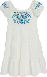 Speechless Kids' Embroidered Puff Sleeve Babydoll Dress