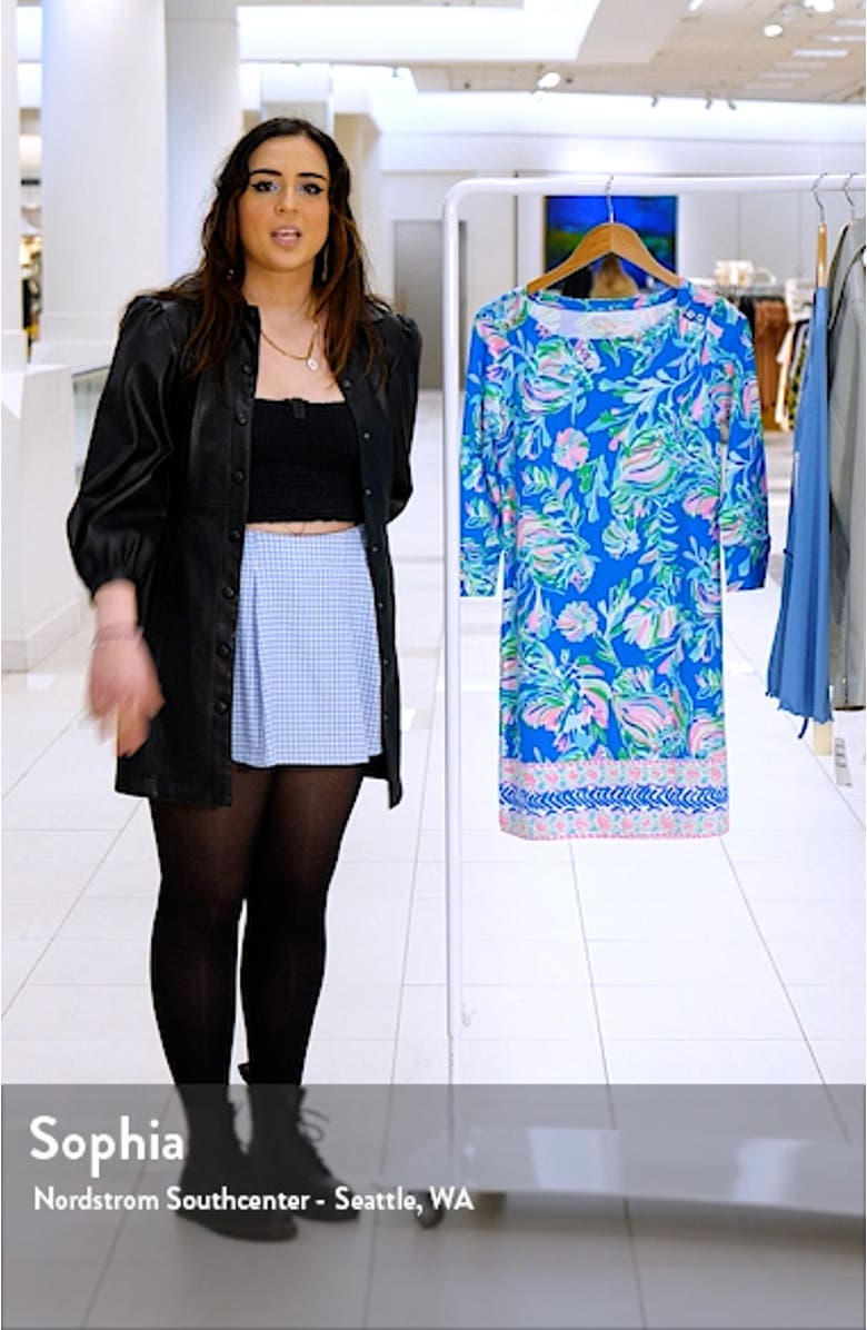 UPF 50+ Sophie Three Quarter Sleeve Shift Dress, sales video thumbnail