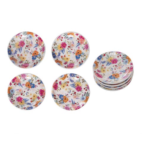 Dolomite Wildflower Dip Bowl Set of 4 Multicolored for Spring Serving and Entertaining