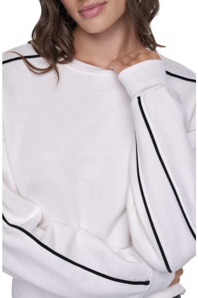 Velvet Logo Cotton Blend Sweatshirt, Alternate, color, IVORY