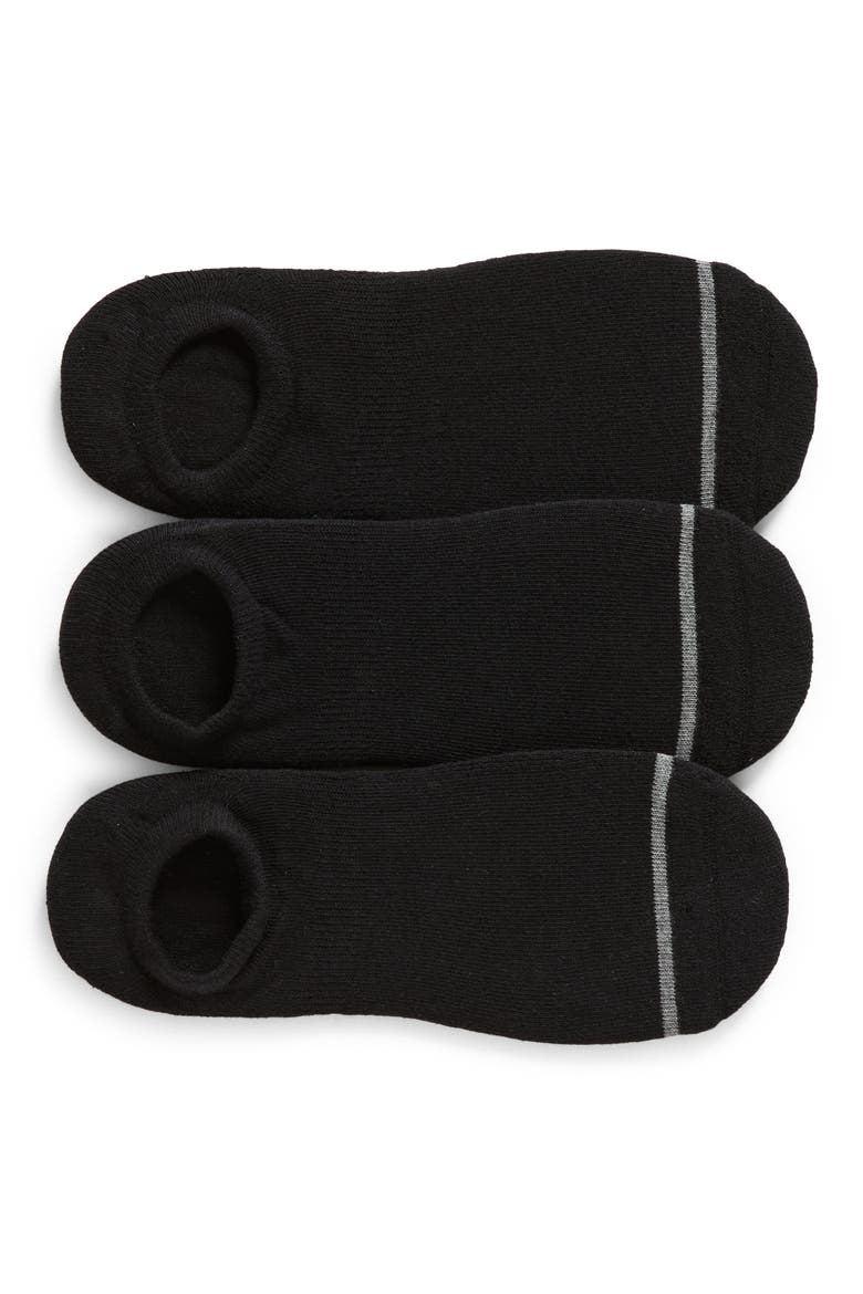 3-Pack Everyday No Show Socks, Main, color, BLACK