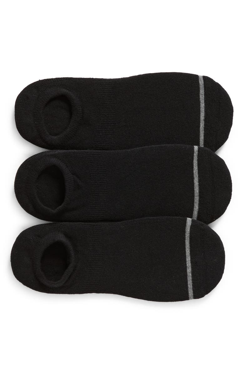Nordstrom 3-Pack Everyday No Show Socks, Main, color, Black