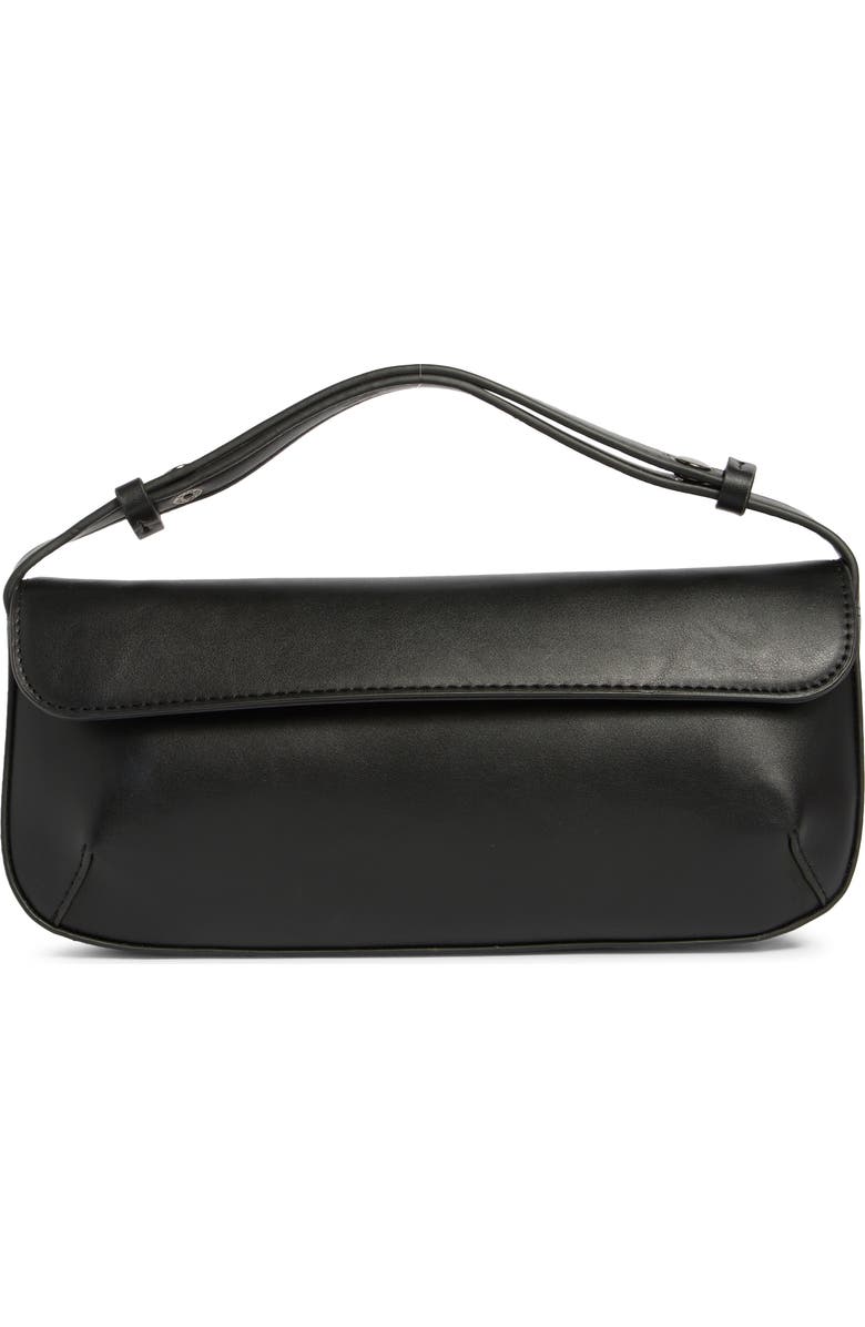 BCBG Asymmetric Flap Shoulder Bag, Main, color, Black