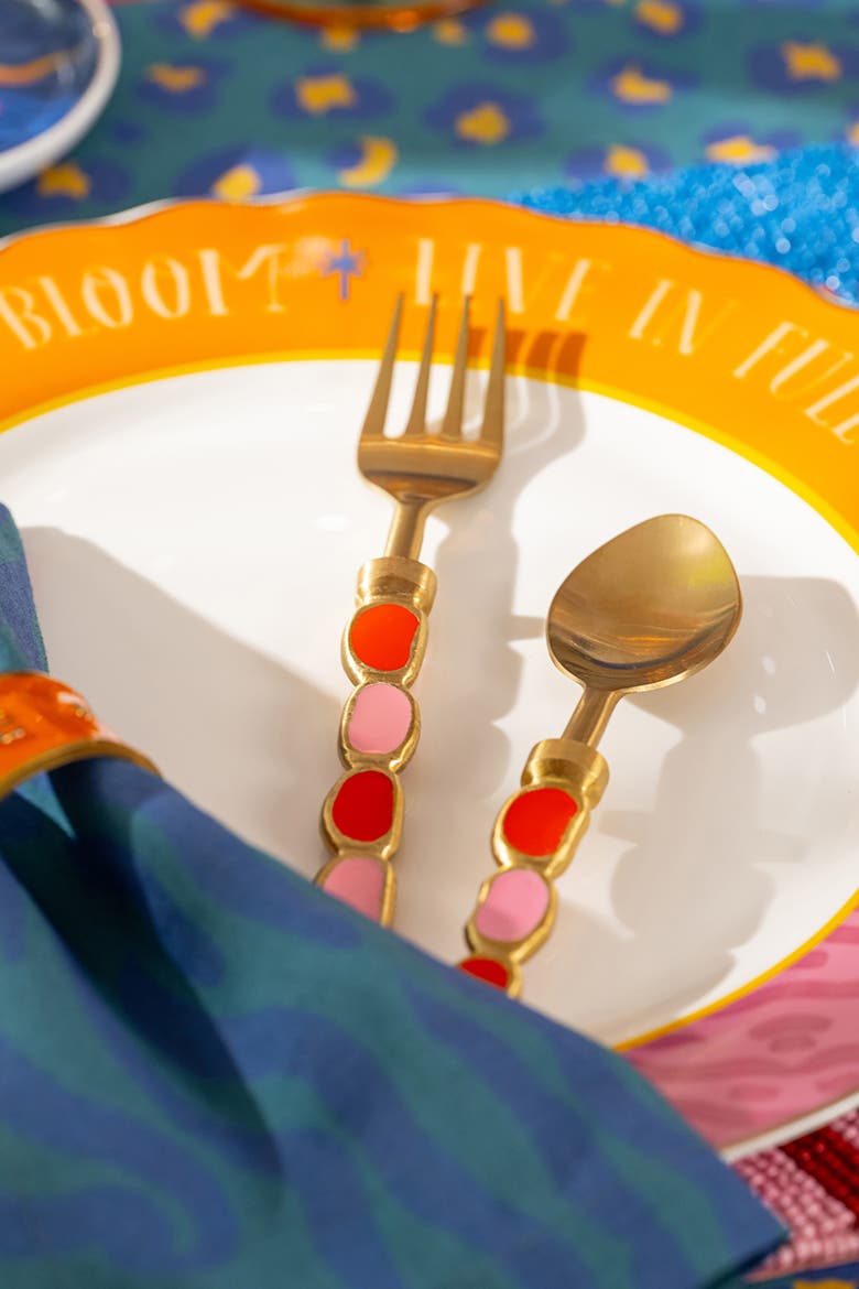 Rampur Steel Dessert Fork Set of 4, Alternate, color, Gold