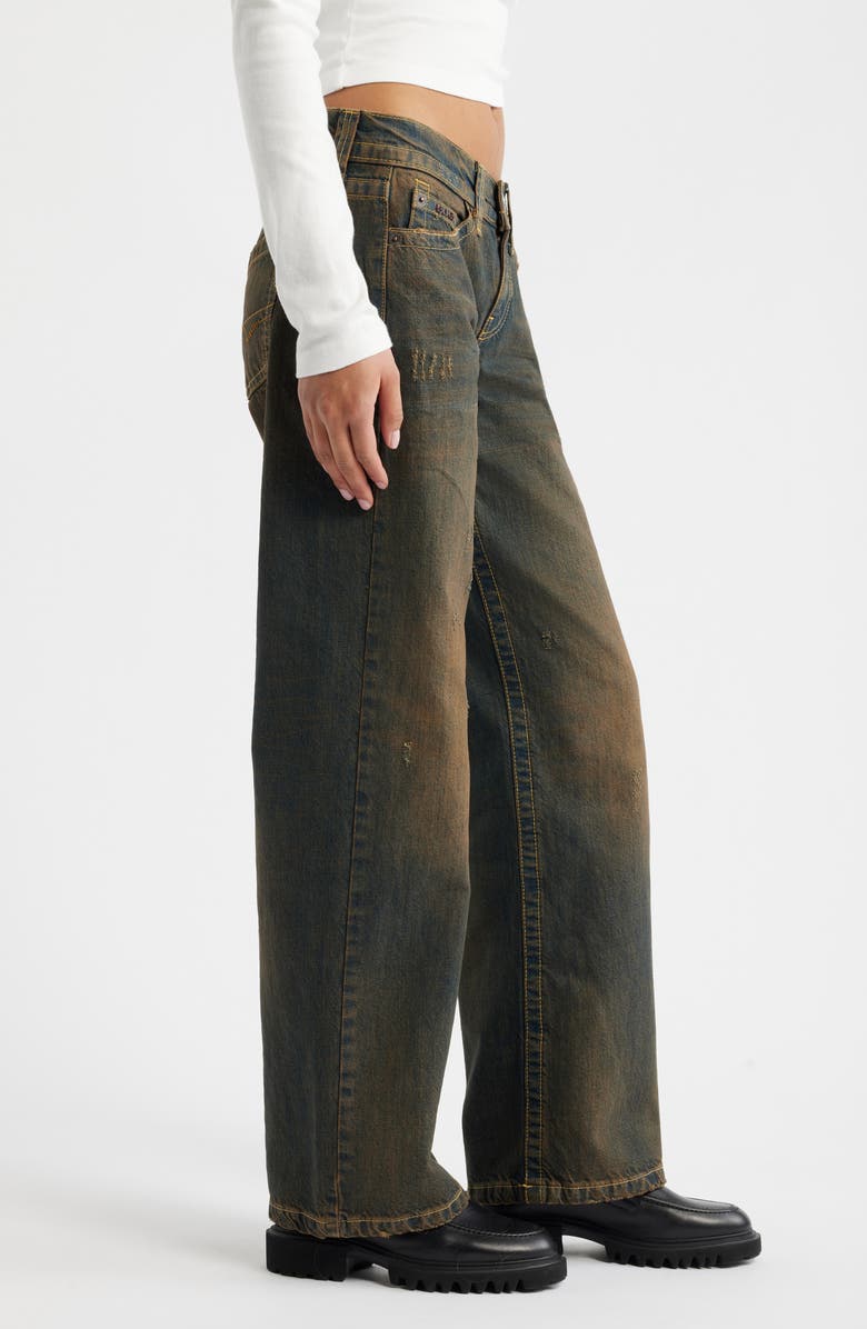 BDG Urban Outfitters Kayla Low RIse Wide Leg Jeans, Alternate, color, Dark Vintage