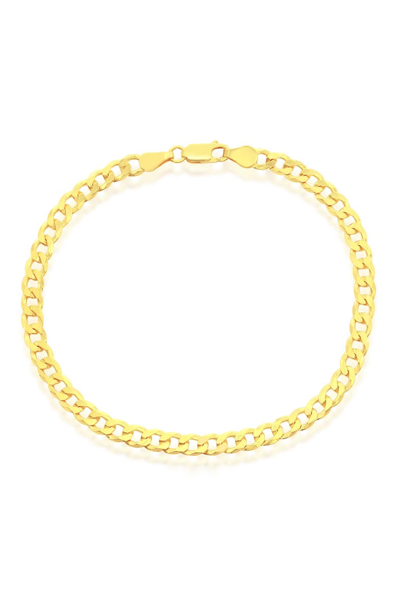 14K Gold Plated Cuban Link Anklet, Main, color, GOLD