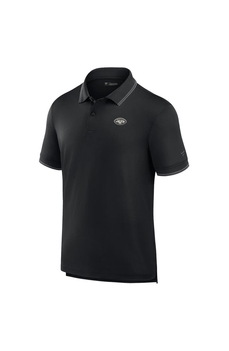 Fanatics Signature Men's Fanatics Signature Black New York Jets Pique Polo Shirt, Alternate, color, Black