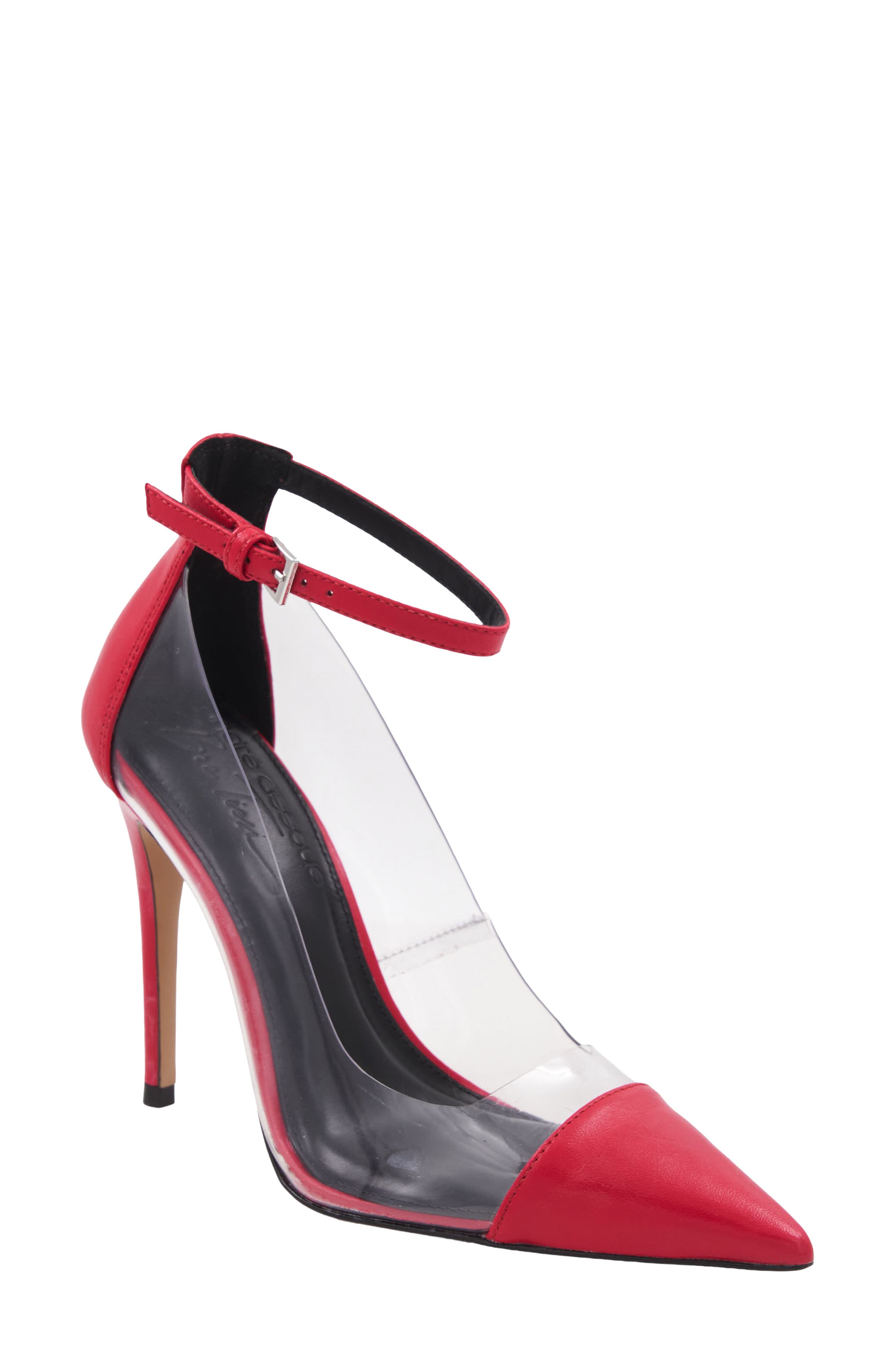 Isa Ankle Strap Pump, Main, color, LIPSTICK VINYL