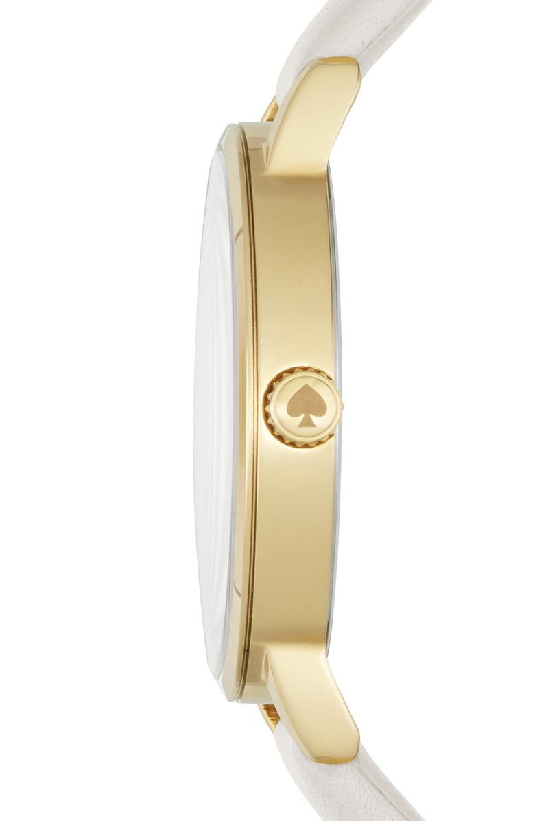 Kate Spade New York 'birds on a wire - metro' leather strap watch, 34mm, Alternate, color, 