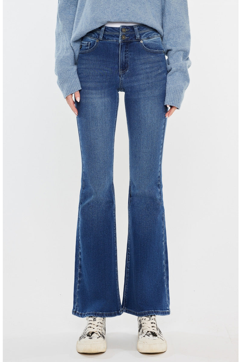Vida High Rise Flare Jeans, Main, color, Medium Wash