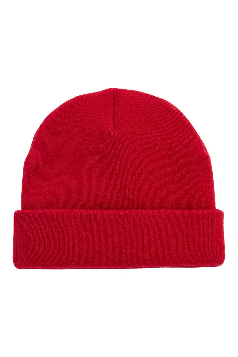 Kids' Logo Box Beanie, Alternate, color, RED VELVET