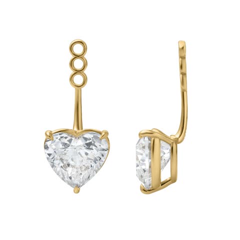 Mariposa 14K Gold Heart Lab Grown Diamond Earring Jackets - 10 Cts