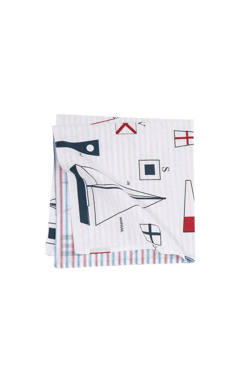Windward Port Reversible Cotton Napkin, Alternate, color, Red