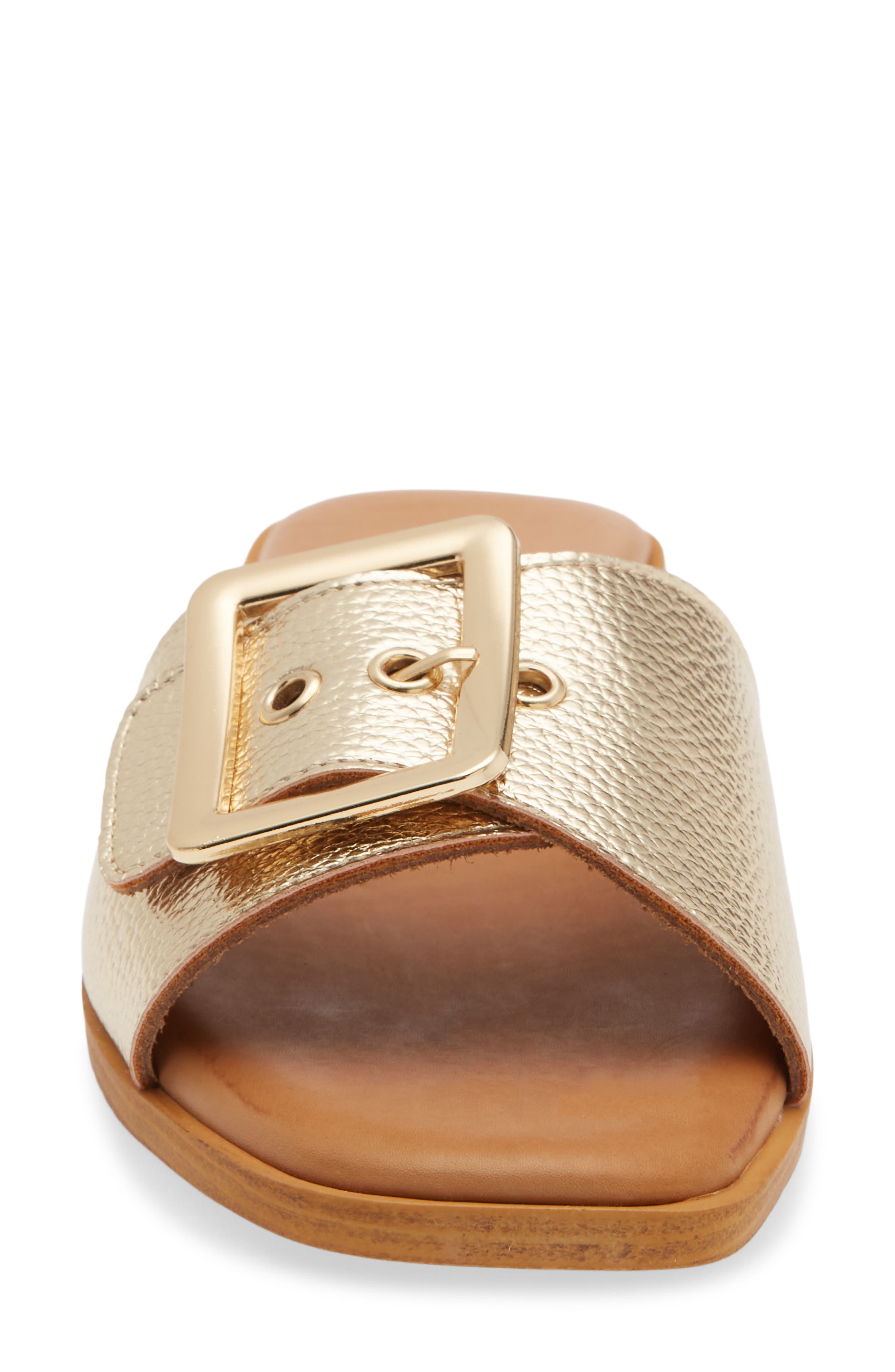 Bari Slide Sandal, Alternate, color, GOLD LEATHER