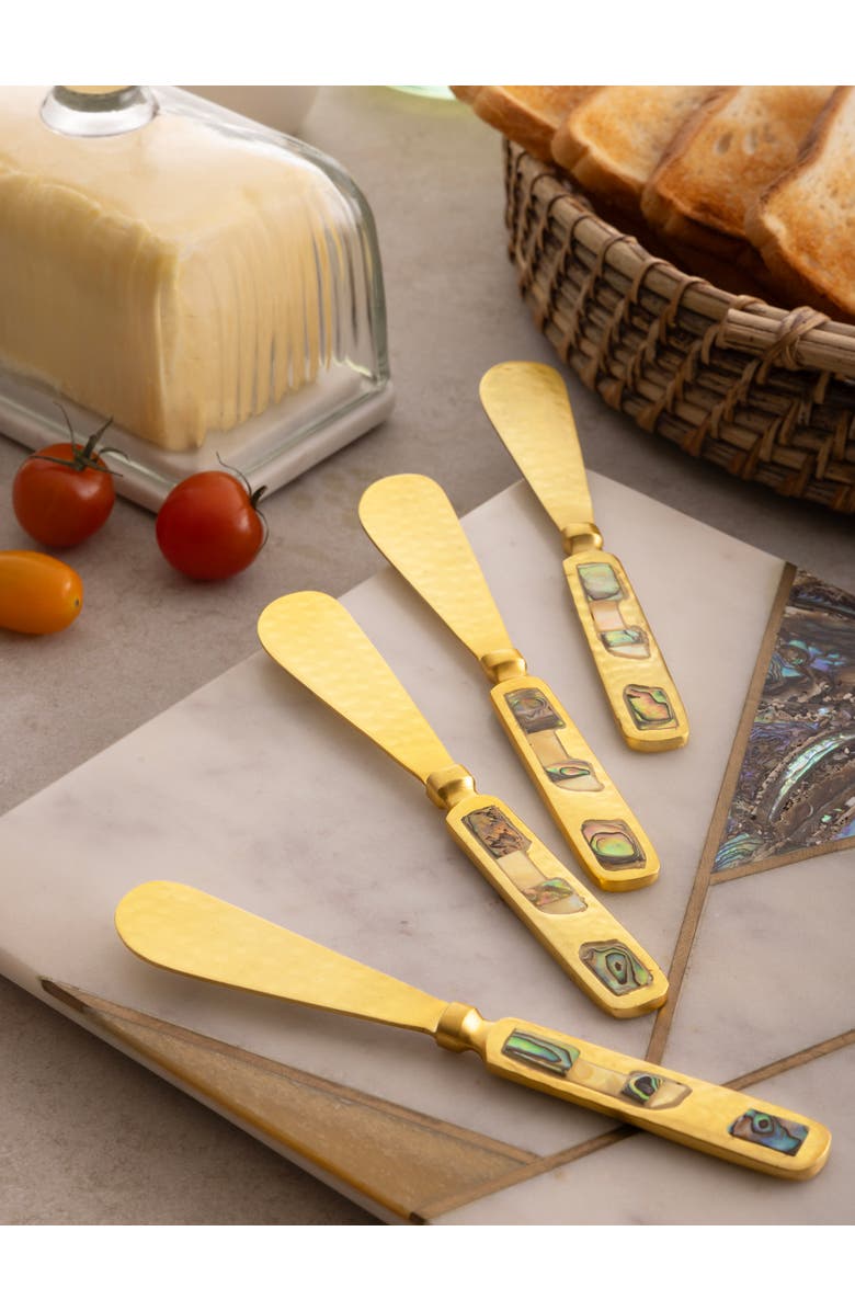 GAURI KOHLI Sisley Butter Knives, Set of 4, Alternate, color, Gold
