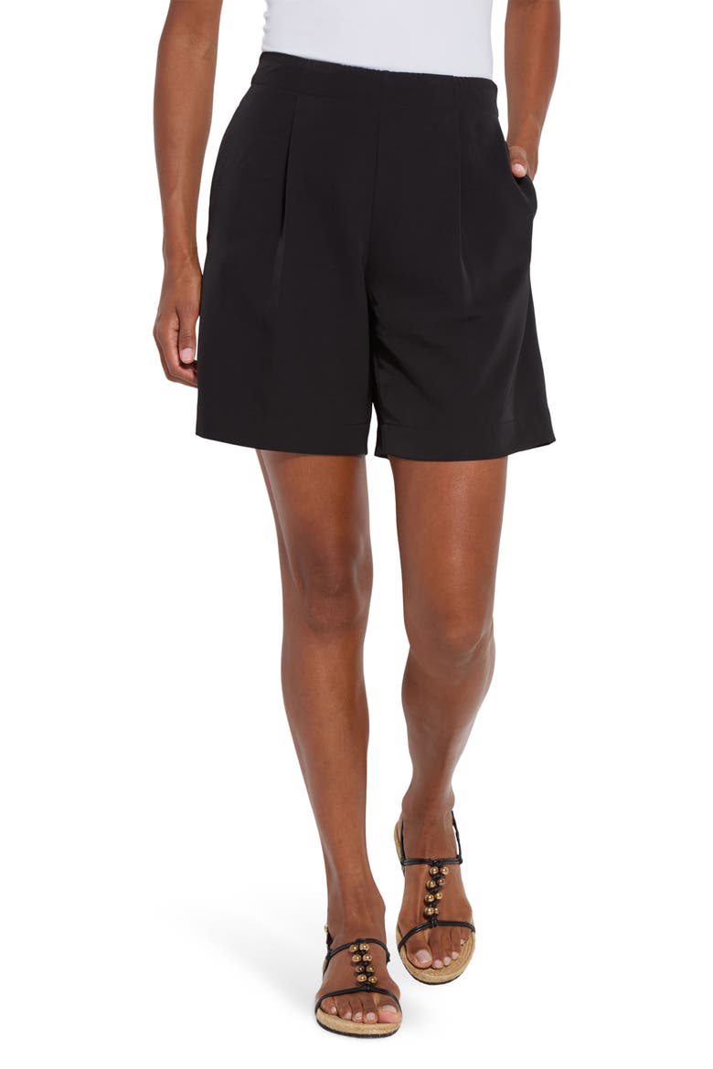 Dia Pleated Shorts, Main, color, BLACK
