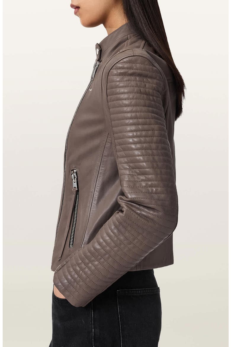 Raul Leather Biker Jacket, Alternate, color, MOCHA BROWN