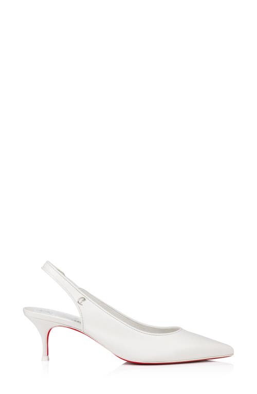 Christian Louboutin Sporty Kate 55 White Leather Slingbacks In Bianco
