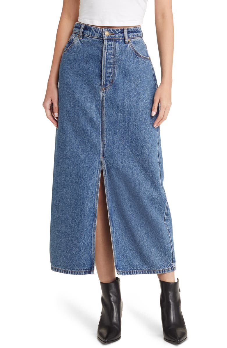 Rolla’s Chicago Denim Maxi Skirt, Main, color, Lyocell Blue