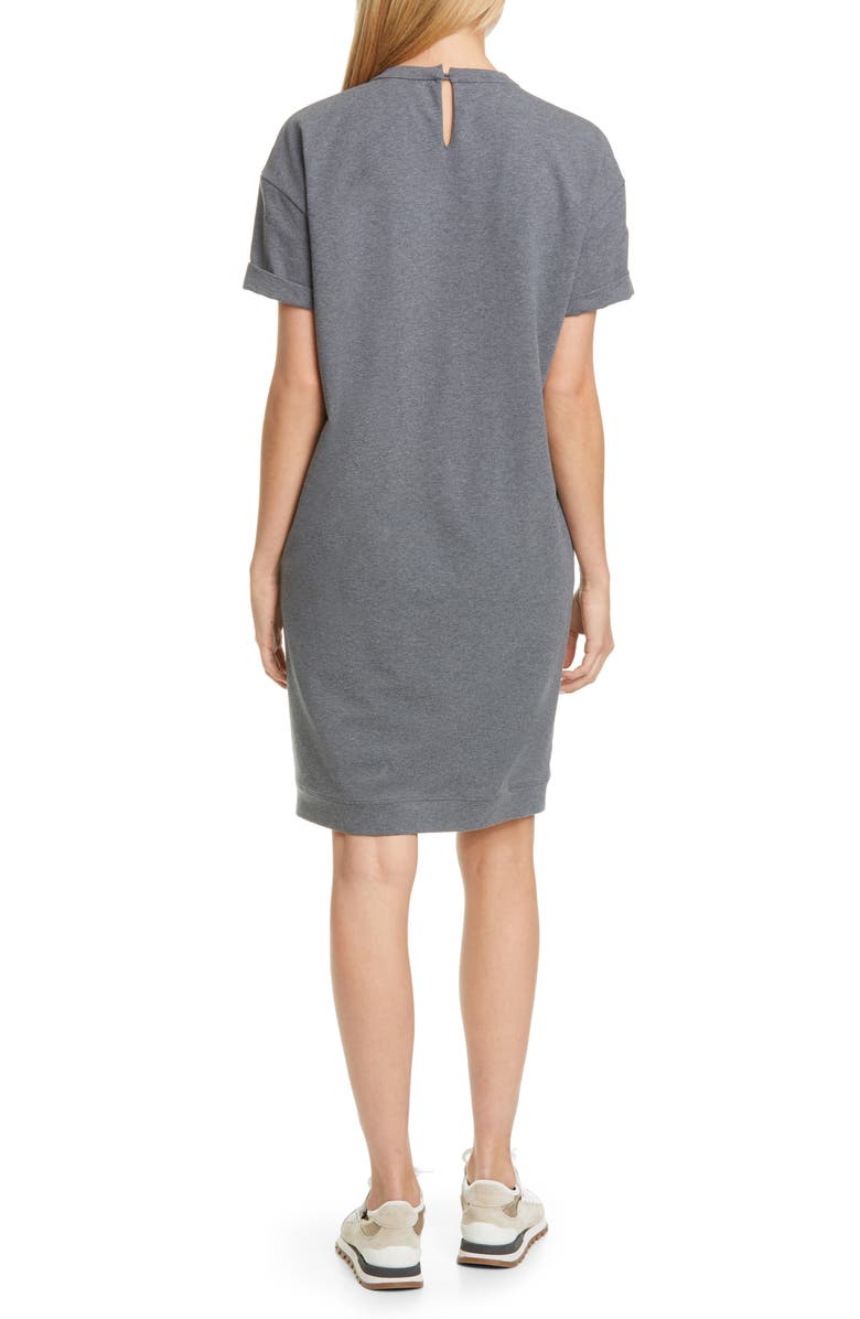 Brunello Cucinelli Brunello Cucinello Monili Detail Sweatshirt Dress, Alternate, color, 