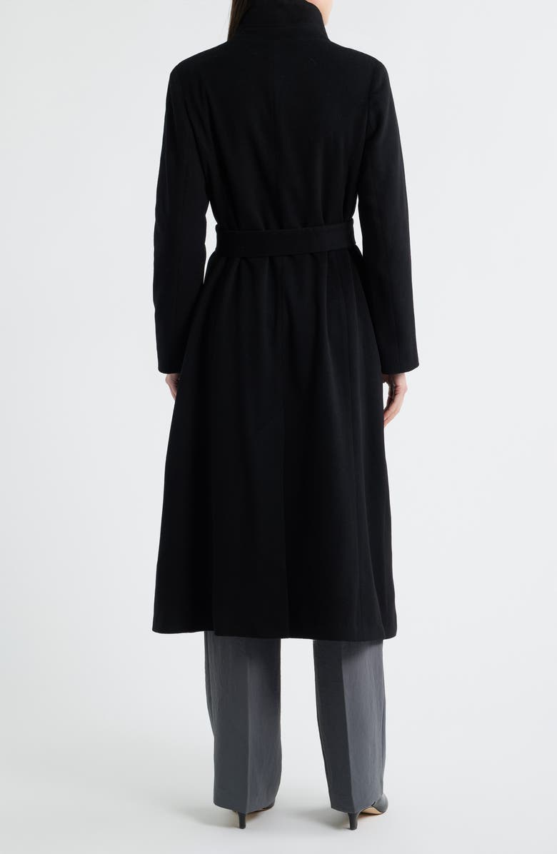 Fleurette Tatiana Belted Wool Coat, Alternate, color, Black