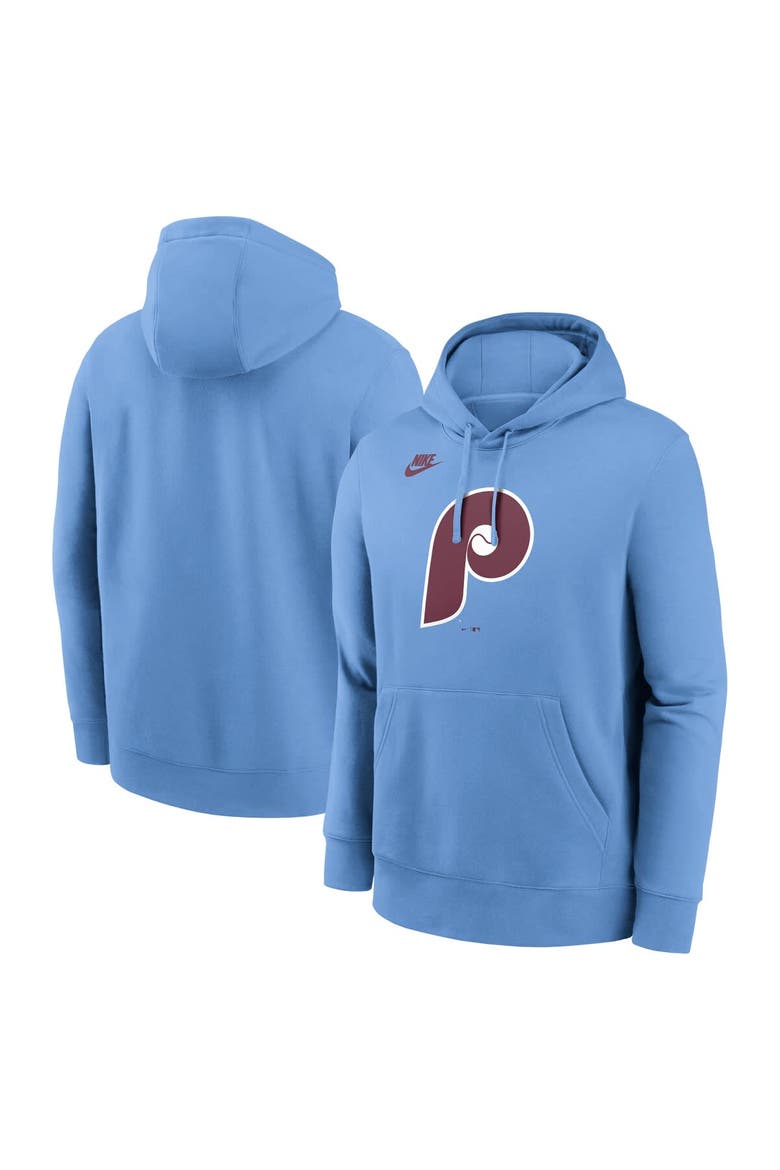 Men's Nike Light Blue Philadelphia Phillies Cooperstown Collection Logo Club Pullover Hoodie, Alternate, color, Light Blue