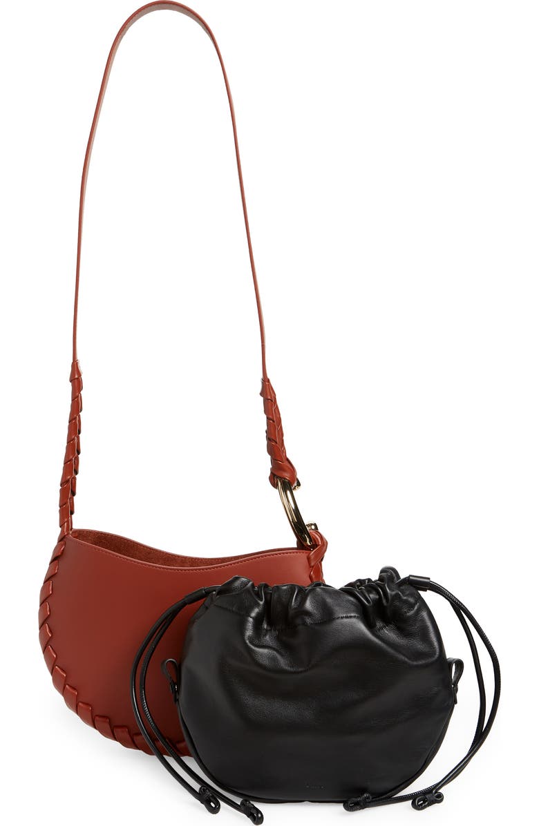Chloé Small Mate Leather Hobo, Alternate, color, Sepia Brown