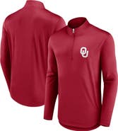 FANATICS Men's Fanatics Branded Crimson Oklahoma Sooners Quarterback Mock Neck Quarter-Zip Top