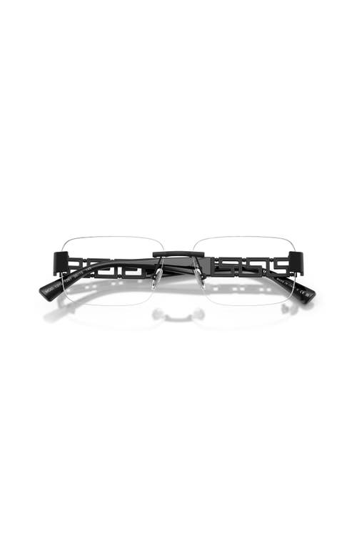 Versace 56mm Rectangle Optical Glasses In Metallic