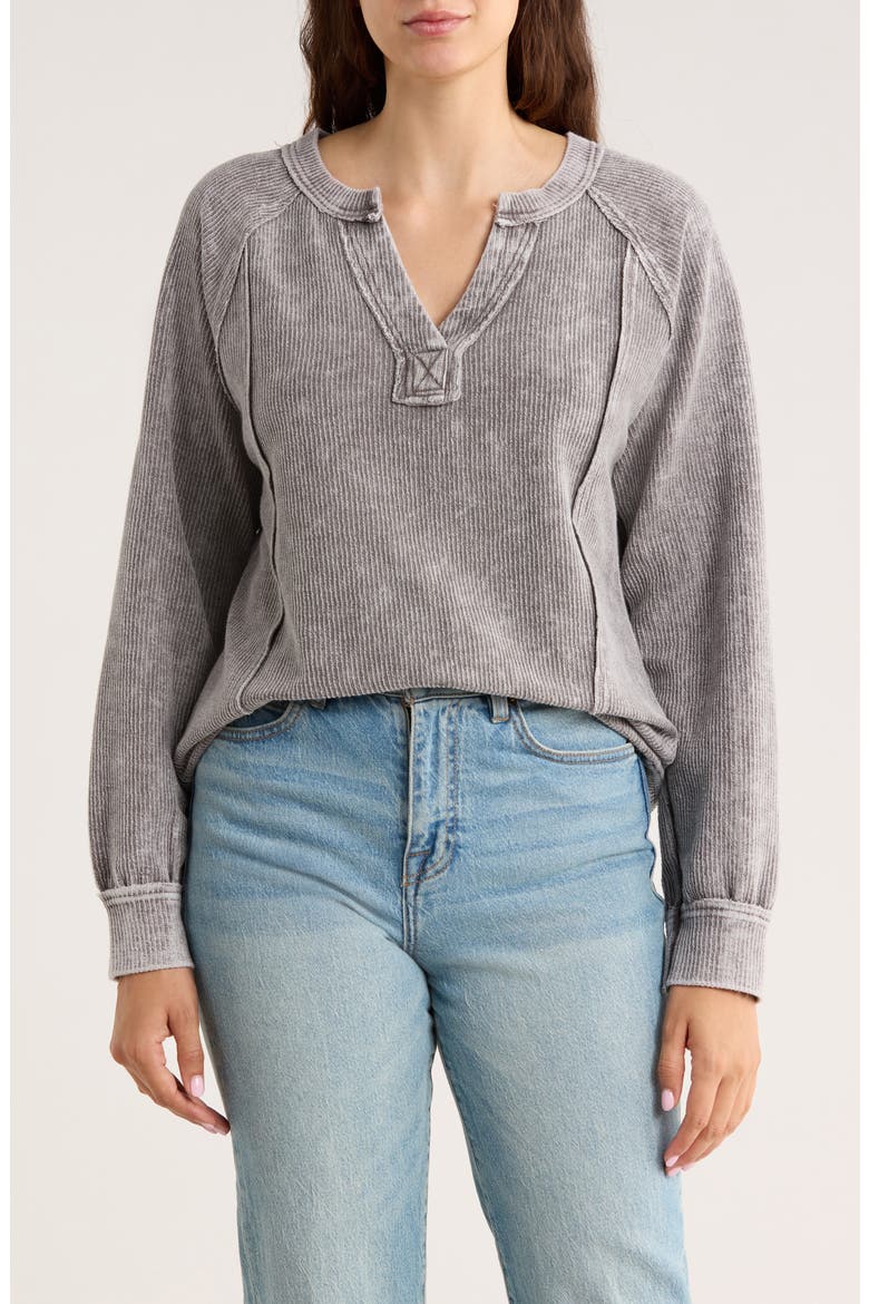 Long Sleeve Knit Top, Main, color, CHARCOAL