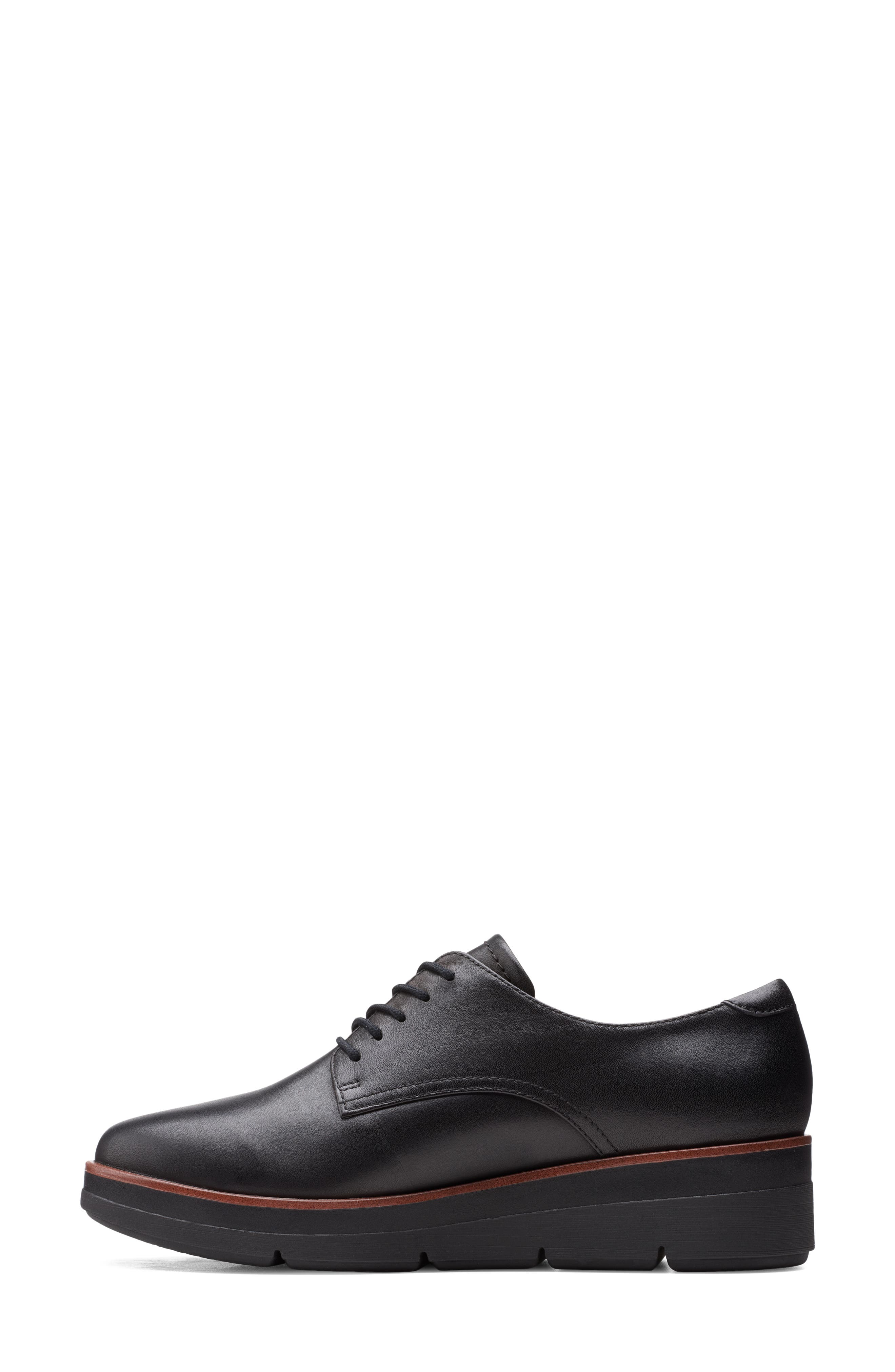 Shaylin Wedge Oxford, Alternate, color, BLACK LEATHER