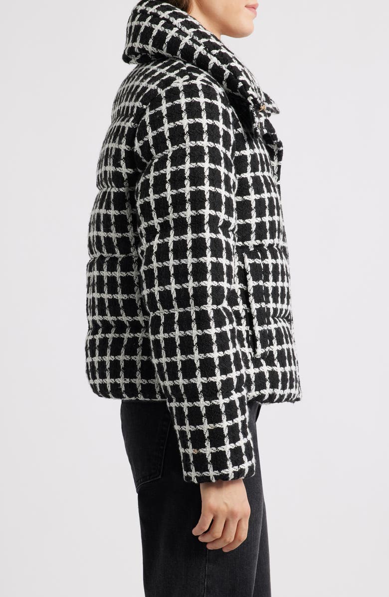 BCBG Tweed Quilted Puffer Jacket, Alternate, color, 