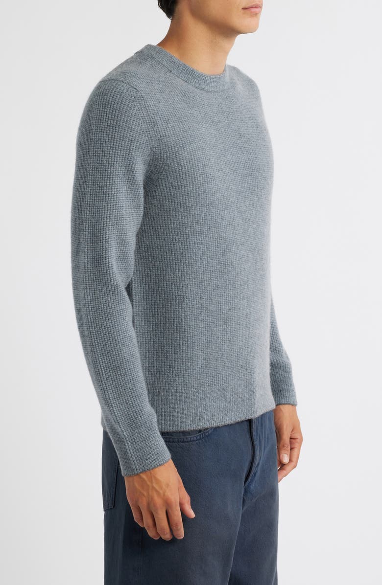 Vince Boiled Cashmere Crewneck Sweater, Alternate, color, Med H Grey/Parlor Blue
