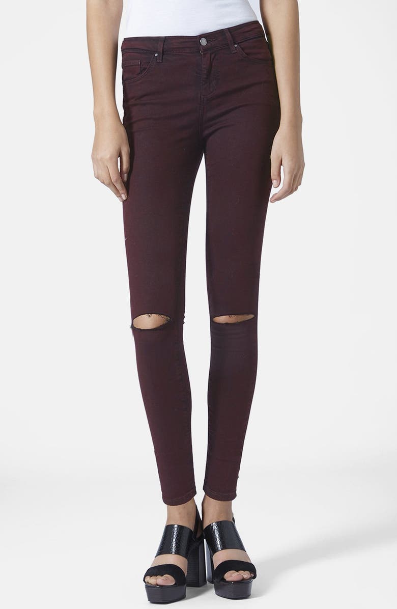 Topshop Moto Destructed Ultra Skinny Jeans, Main, color, 