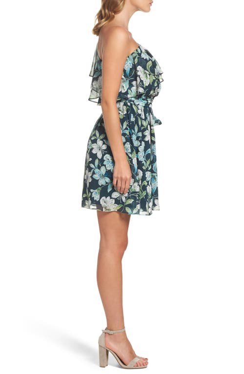 Eliza J Ruffle One-shoulder Dress In Green